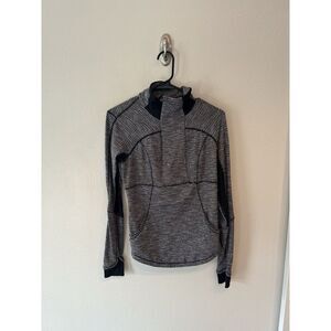 Lululemon Base Runner 1/2 Zip Black Gray Women’s Size 8